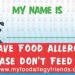 I wear my allergy sticker