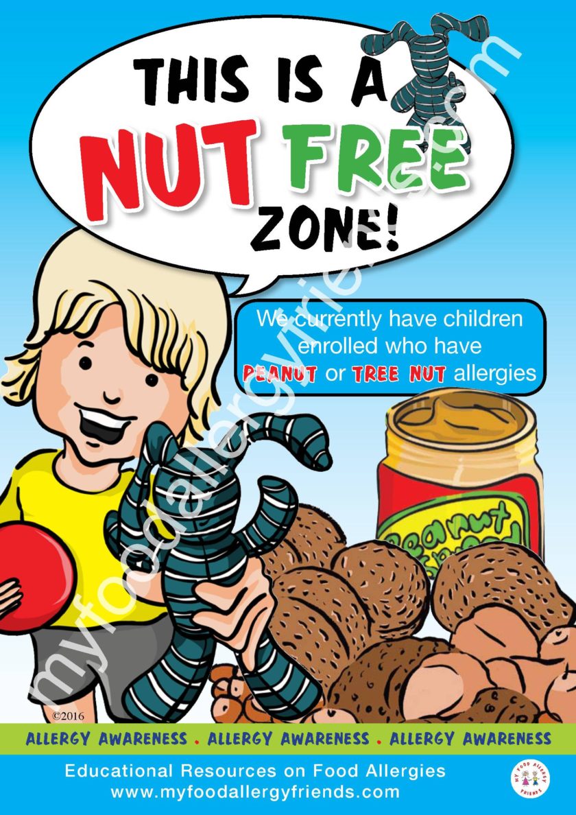 Nut Free Zone Poster - My Food Allergy Friends