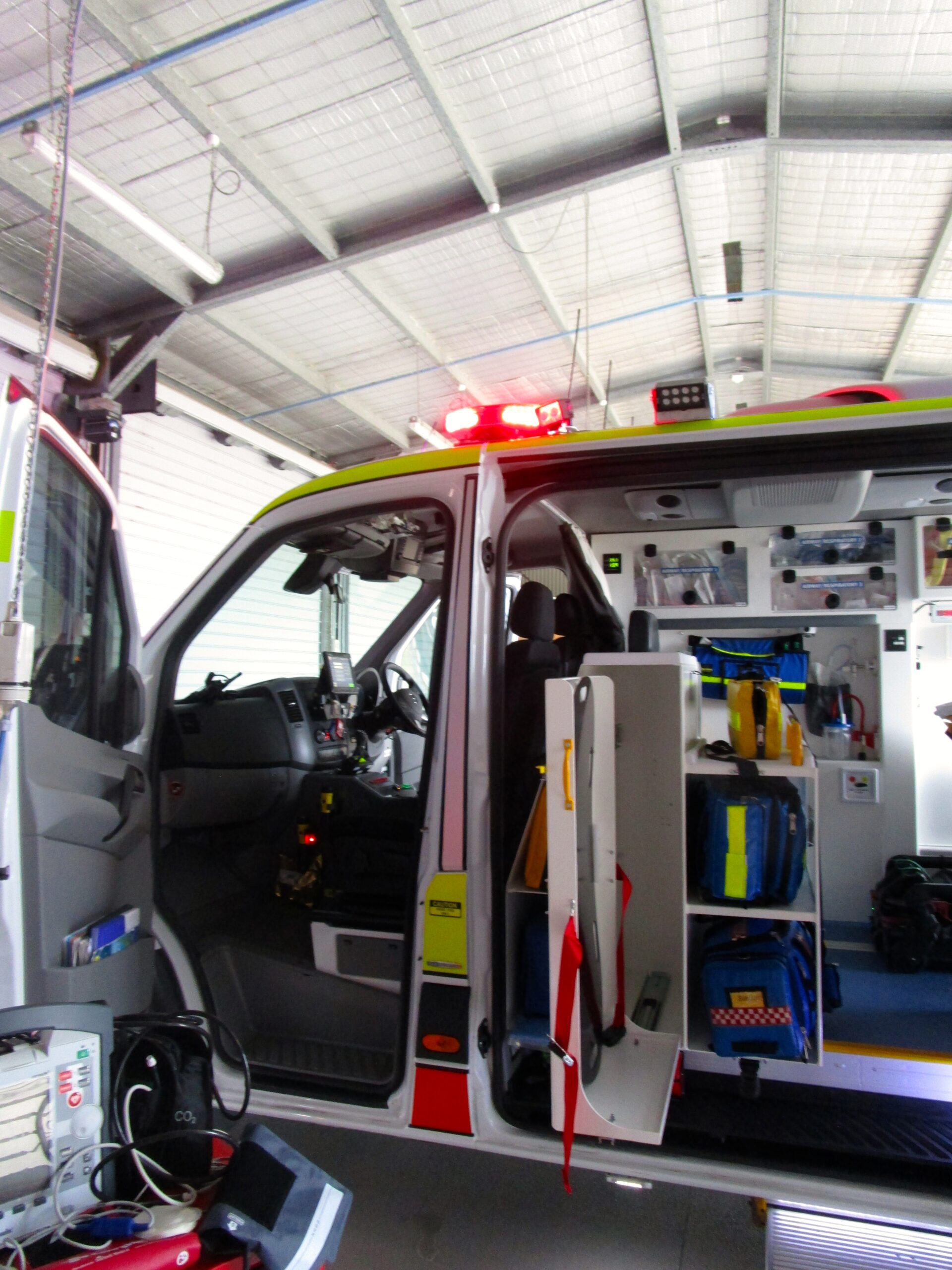 Inside the ambulance