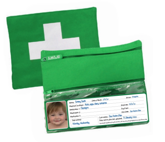 Green allergy Medical Bag - EpiPen case